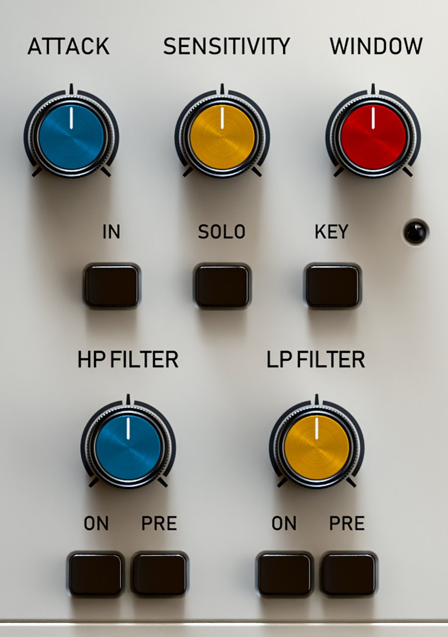 Transient Recovery section: Attack, Sensitivity, Window knobs, In/Solo/Key switches, HP and LP filters